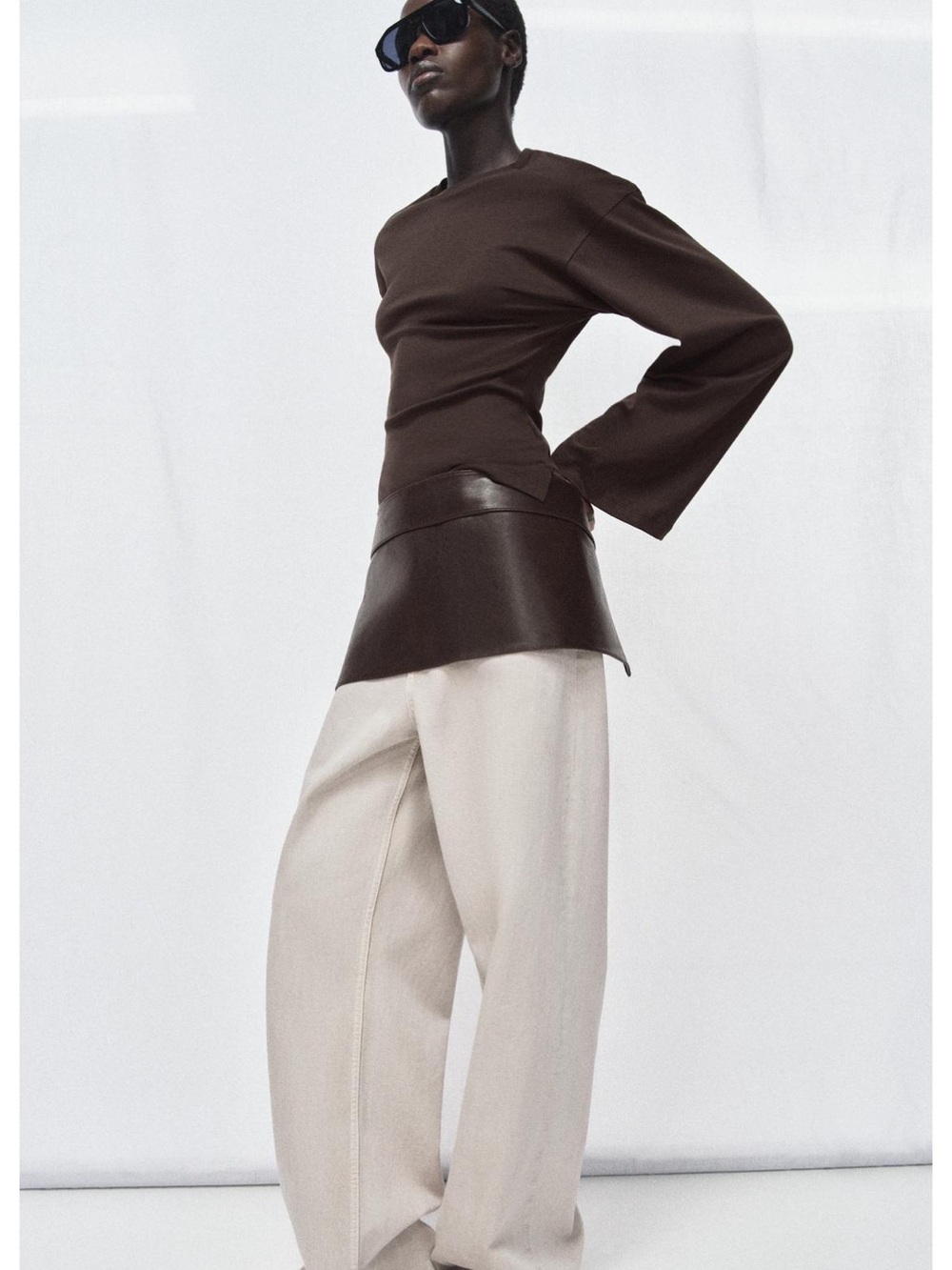 ZARA 100% LEATHER SKIRT BELT - Picture 3 of 5